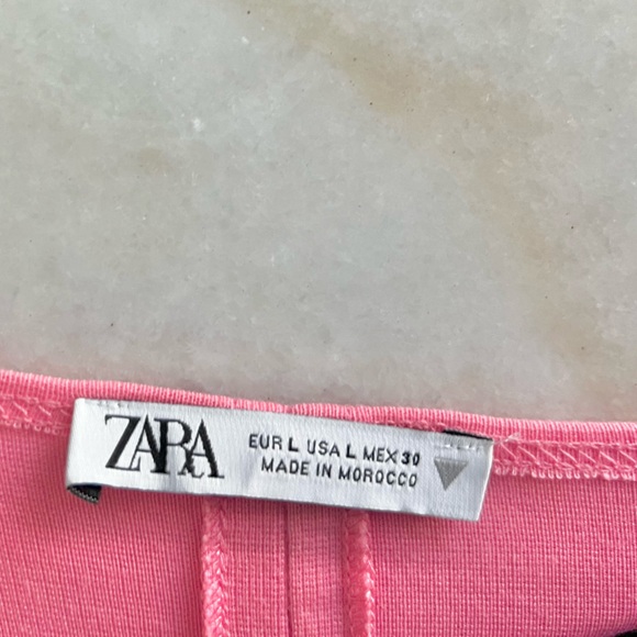 Zara Baby Pink Fitted Tank Scoop Neck Stretchy Midi Slip On Dress - Picture 5 of 8